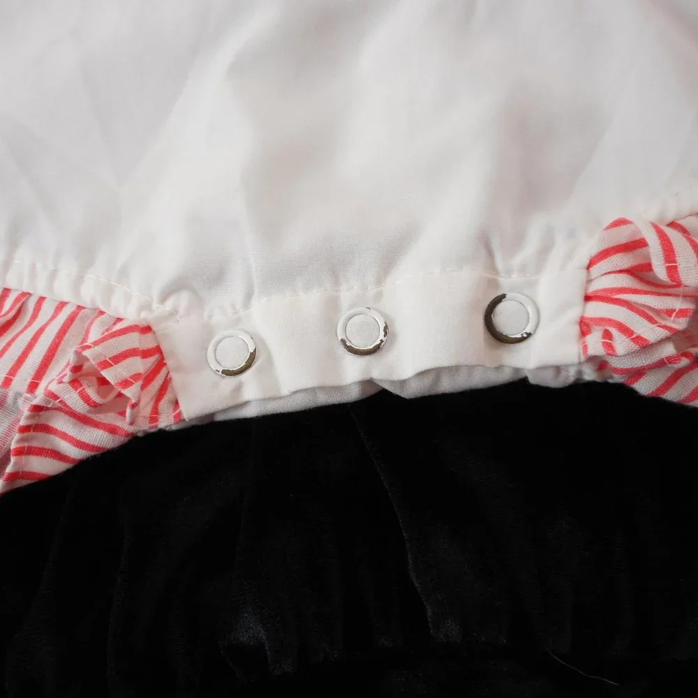 Vintage Romper One Piece Embroidered Duck Baby Size 18M White Red
